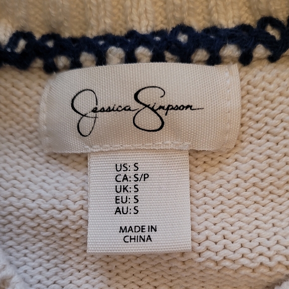 Jessica Simpson Cream Sweater with Bold Lettering - Picture 2 of 4